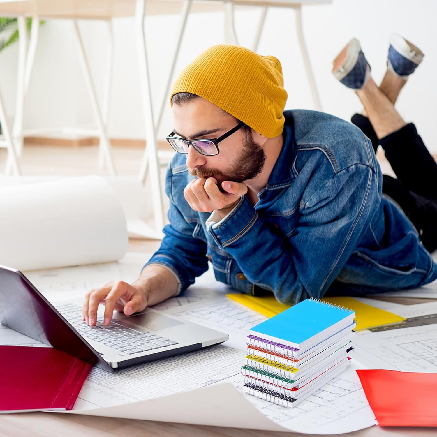 Leelosp 72 Pcs Small Spiral Notebooks 3'' x 5'' Mini Memo Spiral Notepads Pocket Size Steno Pads with Lined & Wire Bound for School Classroom Office Nurse Essentials, 75 Sheets/Pad (Rainbow)