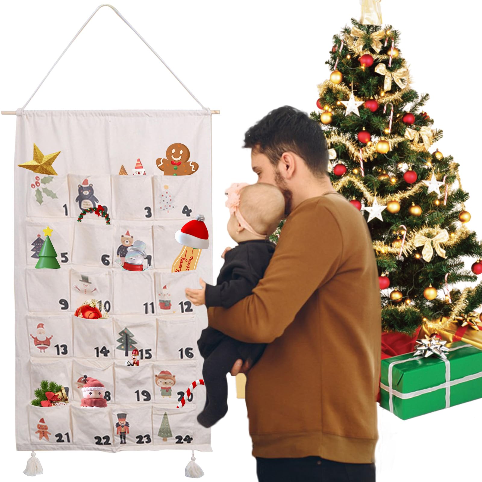 Calendario Dell'Avvento Da Riempire 2025 - 24 Sacchetti In Tessuto Per Bambini, Riutilizzabile - Foto 11