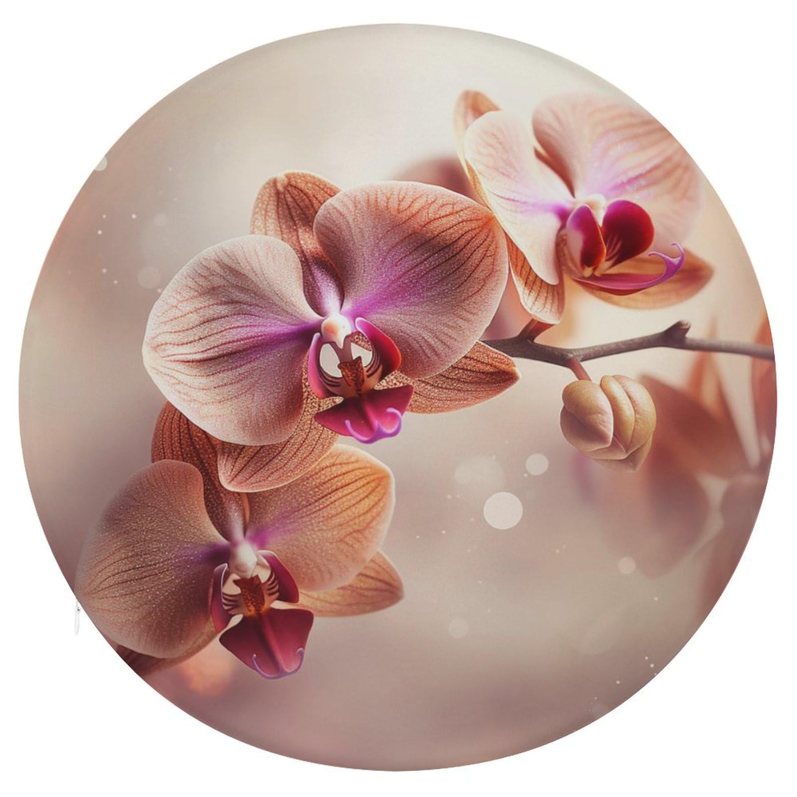 Coussin de chaise rond de luxe en mousse mémoire de forme orchidée