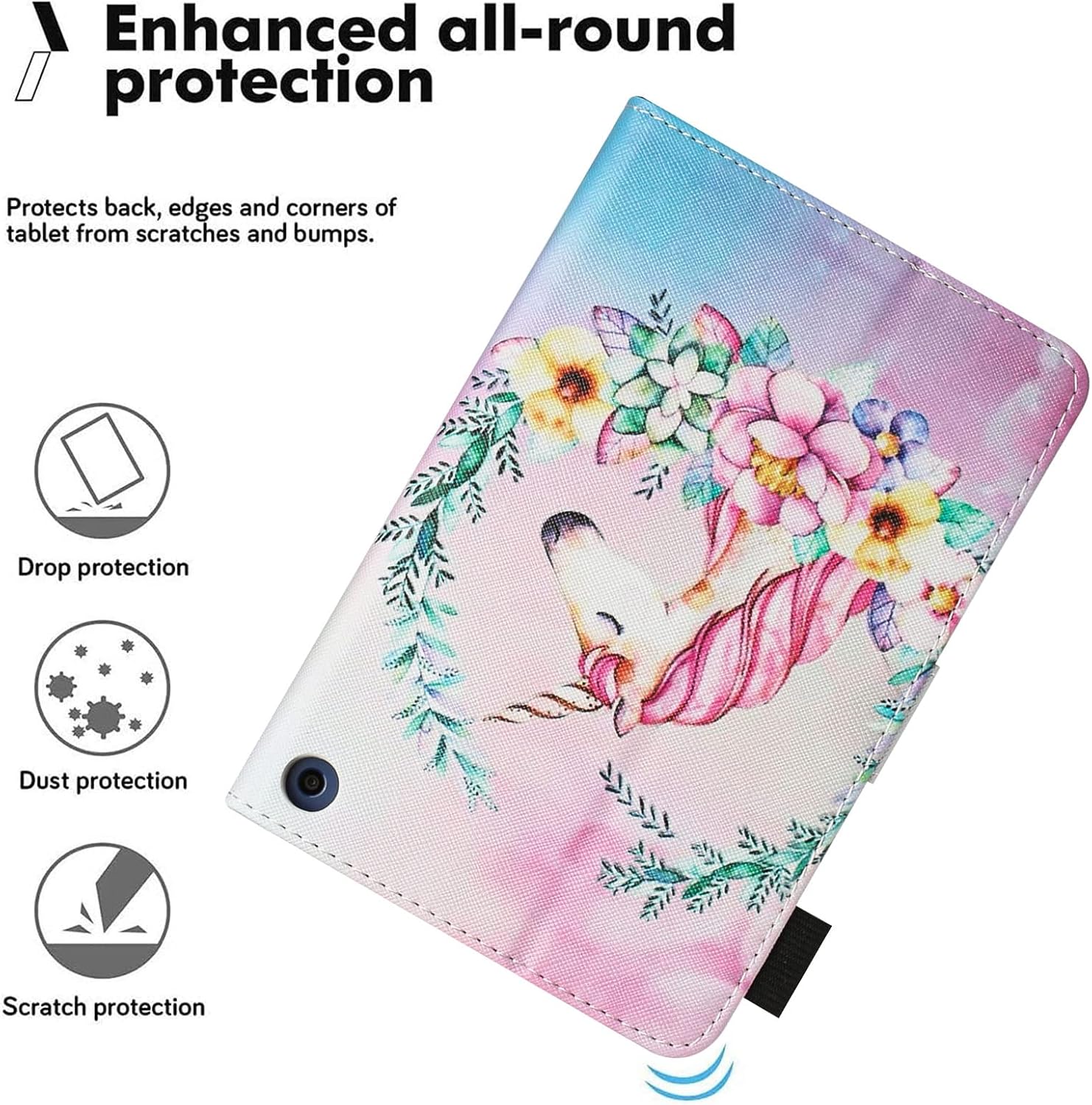 All-New Amazon Fire HD 10 & 10 Plus Case (Only Compatible with 11th Generation, 2021 Release), Not Suitable for 7th/5th Fire 10, Premium PU Leather Stand Cover with Smart Auto Wake/Sleep, Unicorn
