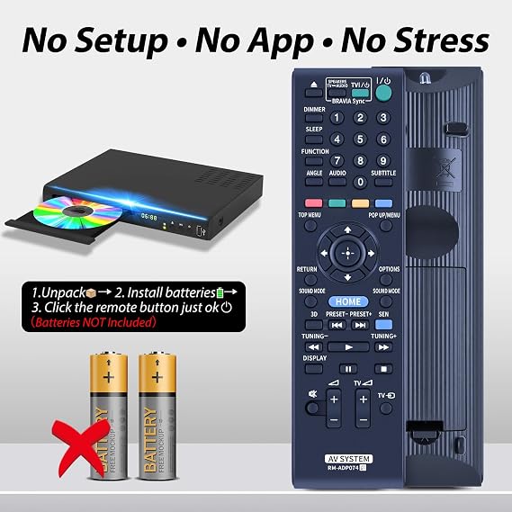 RM-ADP074 Replaced Remote Control fit for Sony Disc DVD Player Home Theater System BDV-E190 BDV-E290 BDV-E490 BDV-E690 BDVE190 BDVE290 BDVE490 BDVE690