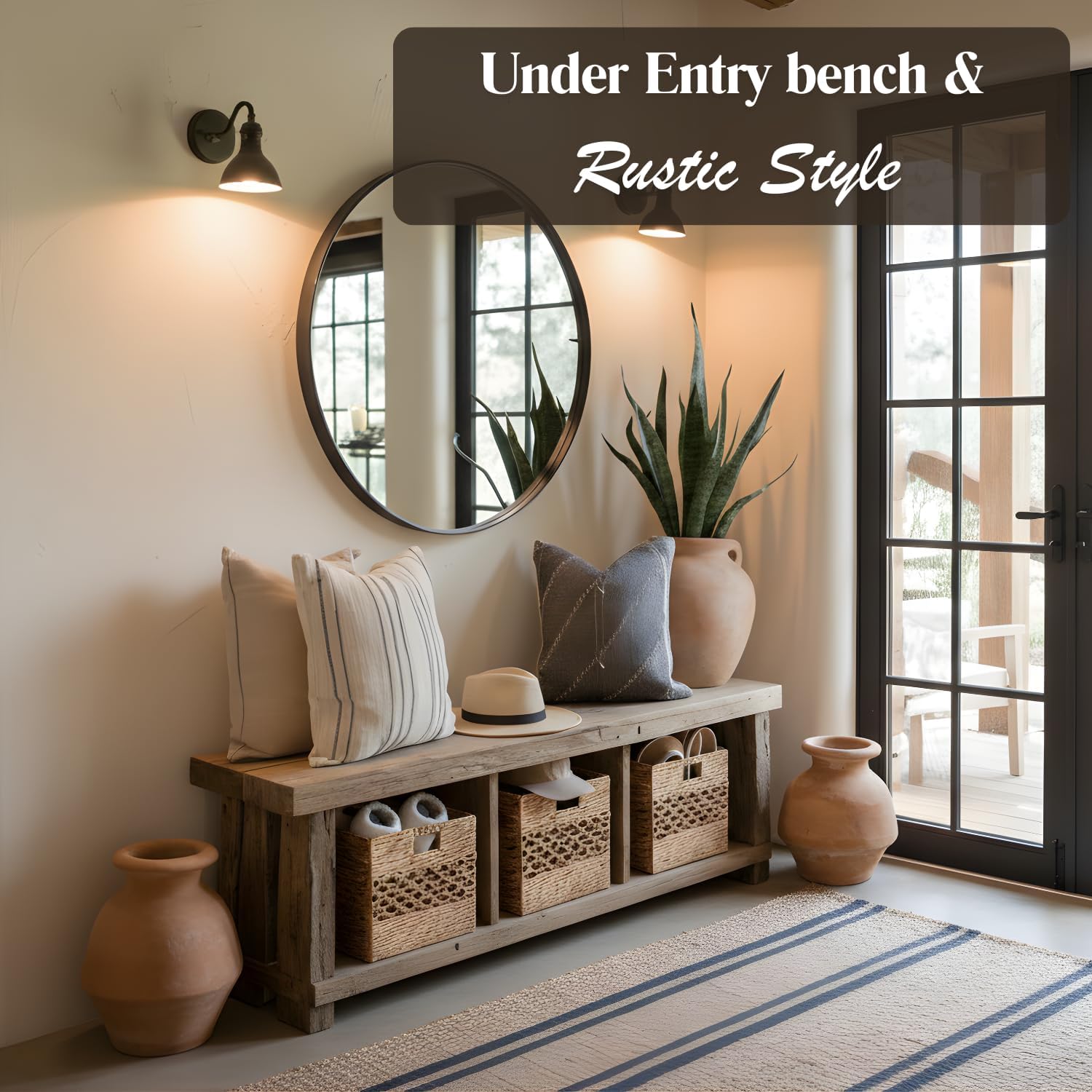 Cube Basket Set For Storage Shelves, 12”x12” Foldable Storage Bins For Bookcase Organization (Set of 4) (Traditional)