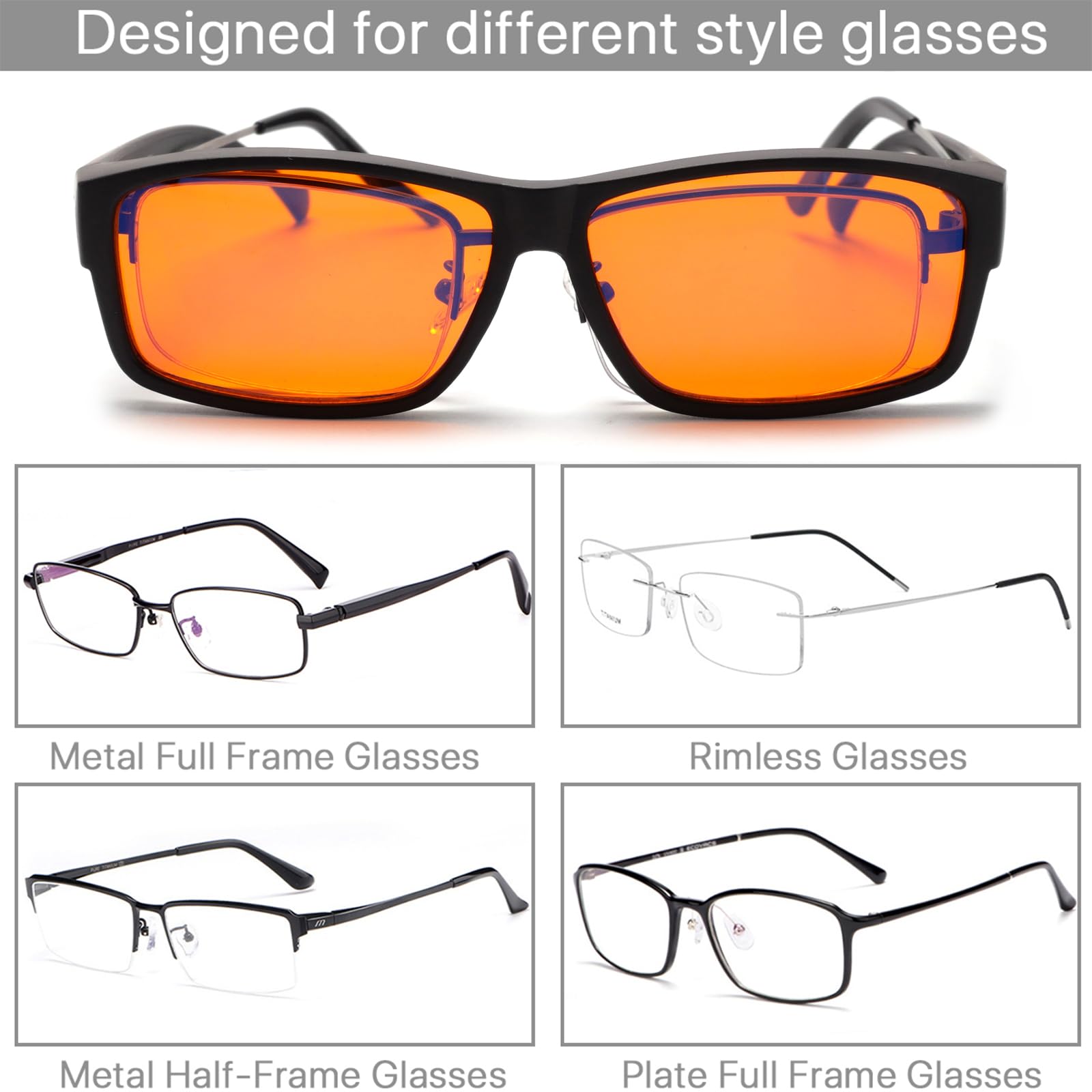 VANANA Blue Light Block Glasses, Fit Over Gaming Glasses, Wear With or Without Regular Glasses - Image 4