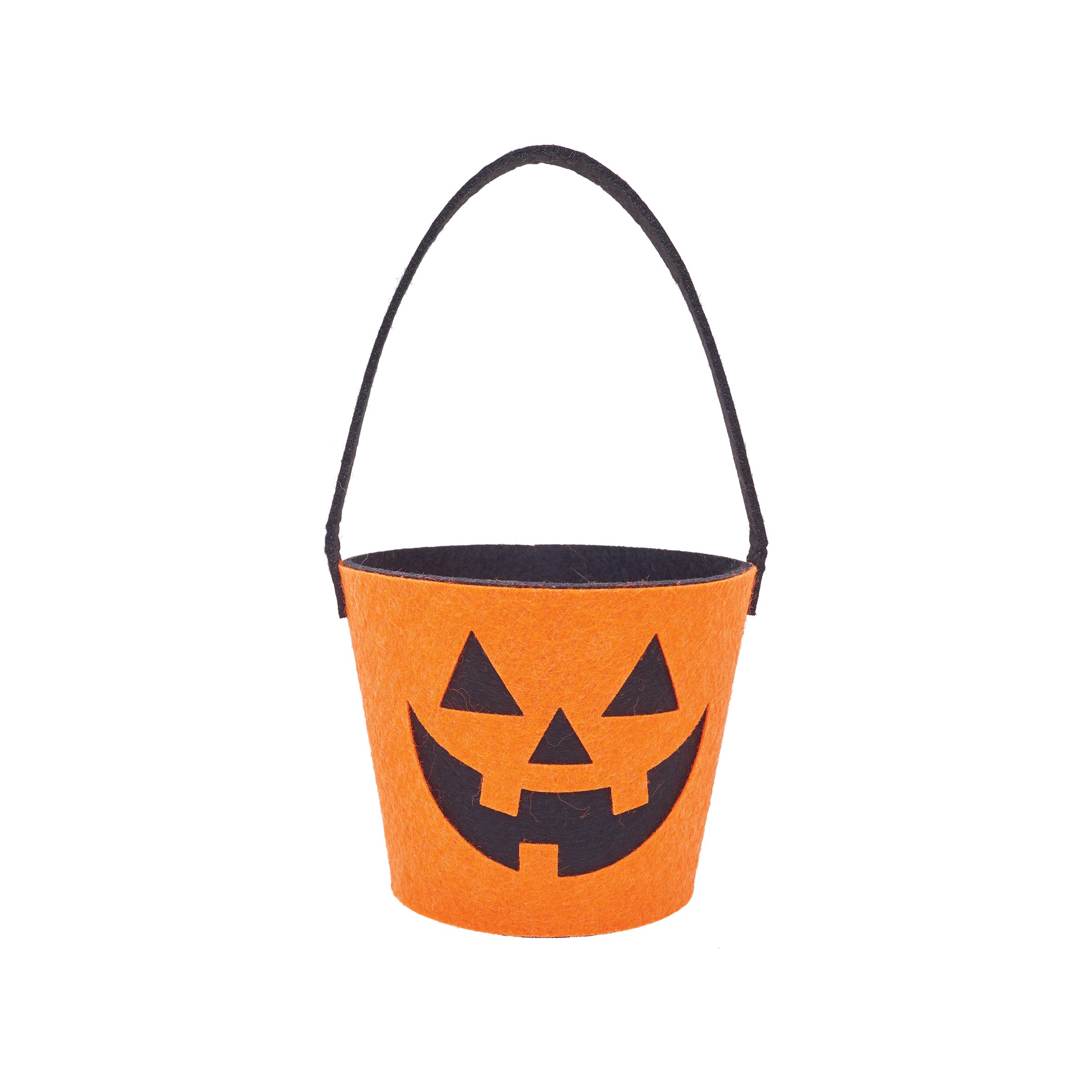 Gallerie II Jack-O-Lantern Felt Halloween Candy Bucket Decor Decoration Orange