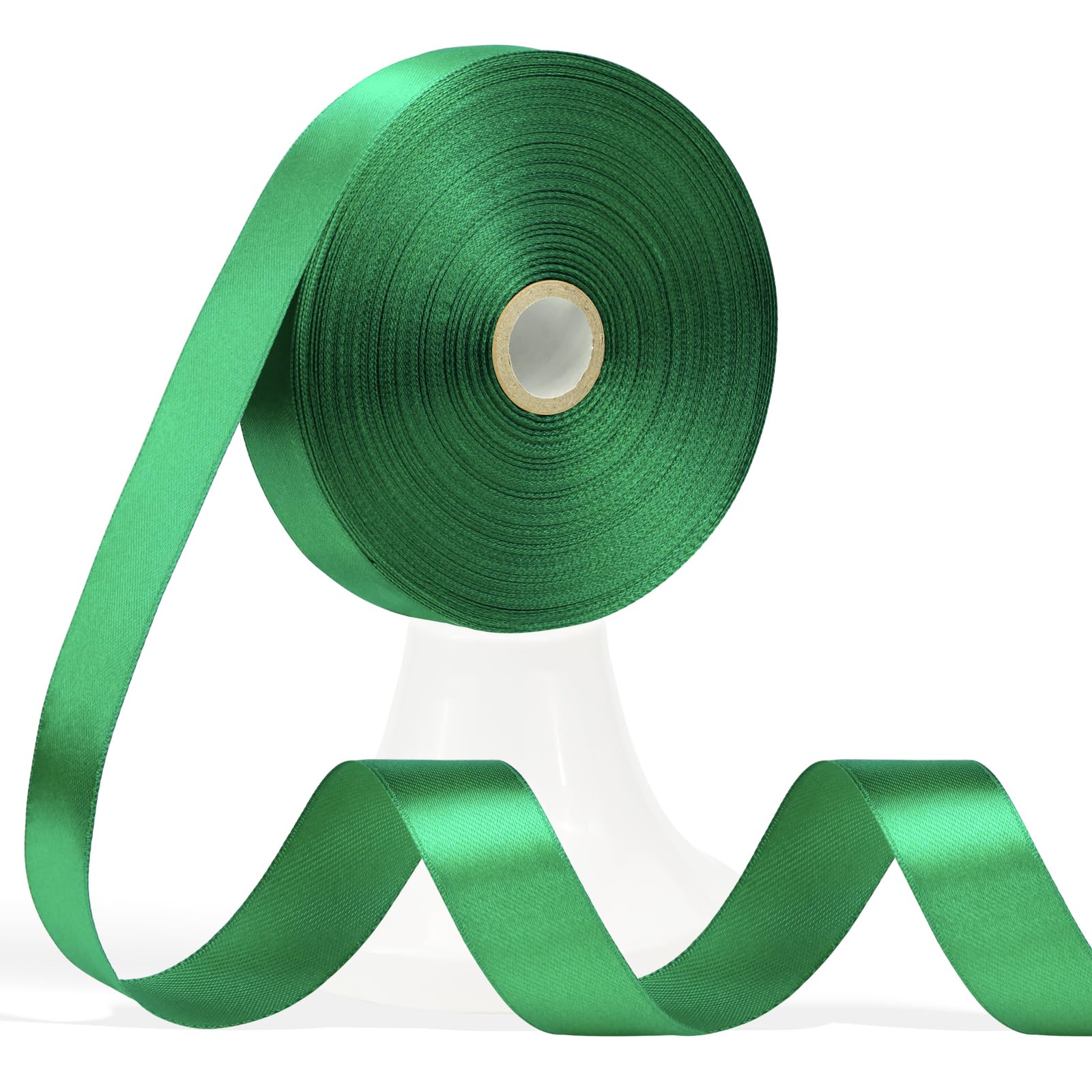 Apeseek 60 Yards Green Ribbon 3/4 Inch, Solid Green Satin Ribbon for Gift Wrapping, Crafts, Flower Bouquet, Wedding, Baby Shower, Festival, Christmas, Halloween