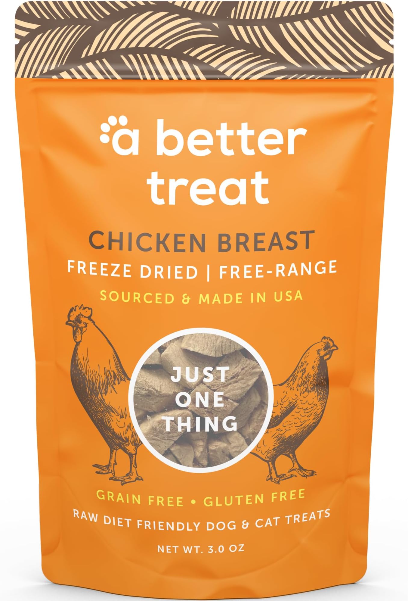 A Better Treat – Freeze Dried Chicken Breast Dog Treats 3 oz, Free Range, Single Ingredient | Natural Healthy High Value | Gluten Free, Grain Free, High Protein, Diabetic Friendly | Made in The USA
