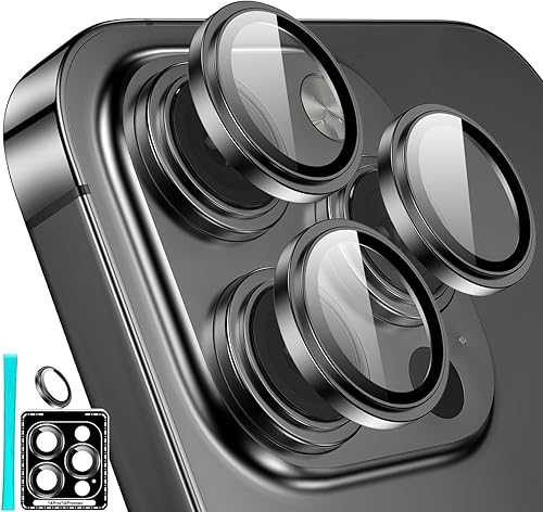 COJOC 3+1 Protector de lente de cámara para iPhone 14 ProiPhone 14 Pro Max, diseño original Protector de pantalla de cámara de vidrio templado HD de