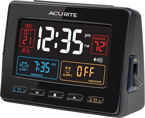 Miniatura 3 de AcuRite 13024 Reloj despertador dual atómico con cargador USB