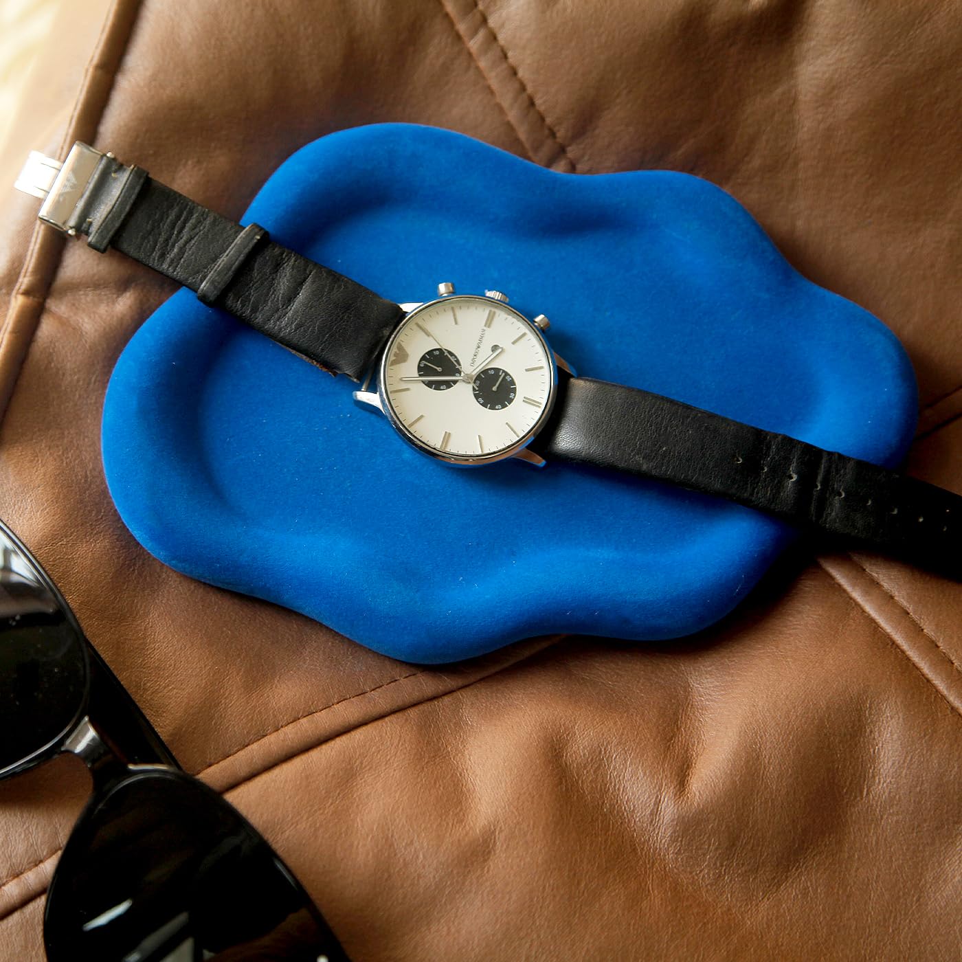 MDFAYE Jewelry Dish Trinket Tray for Women, Ring Dish Holder, Unique Cloud Shape Ceramic Plate Cute Things Vanity Aesthetic Room Decor Mother's Day Birthday ()