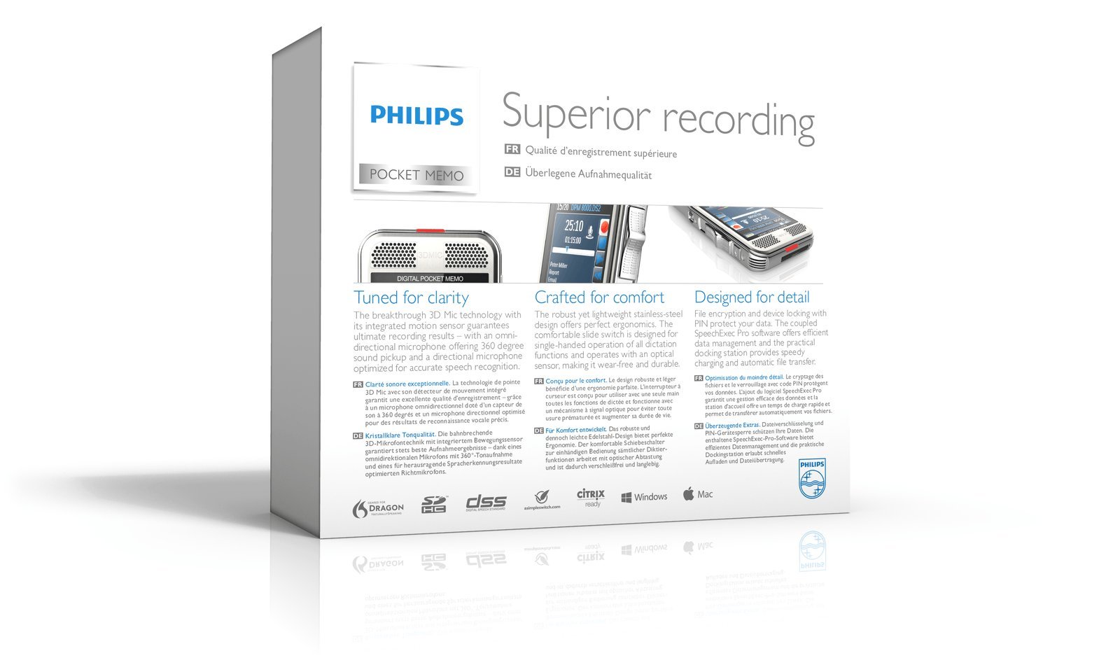 Philips Pocket Memo Diktiergerät DPM8000 ohne Software