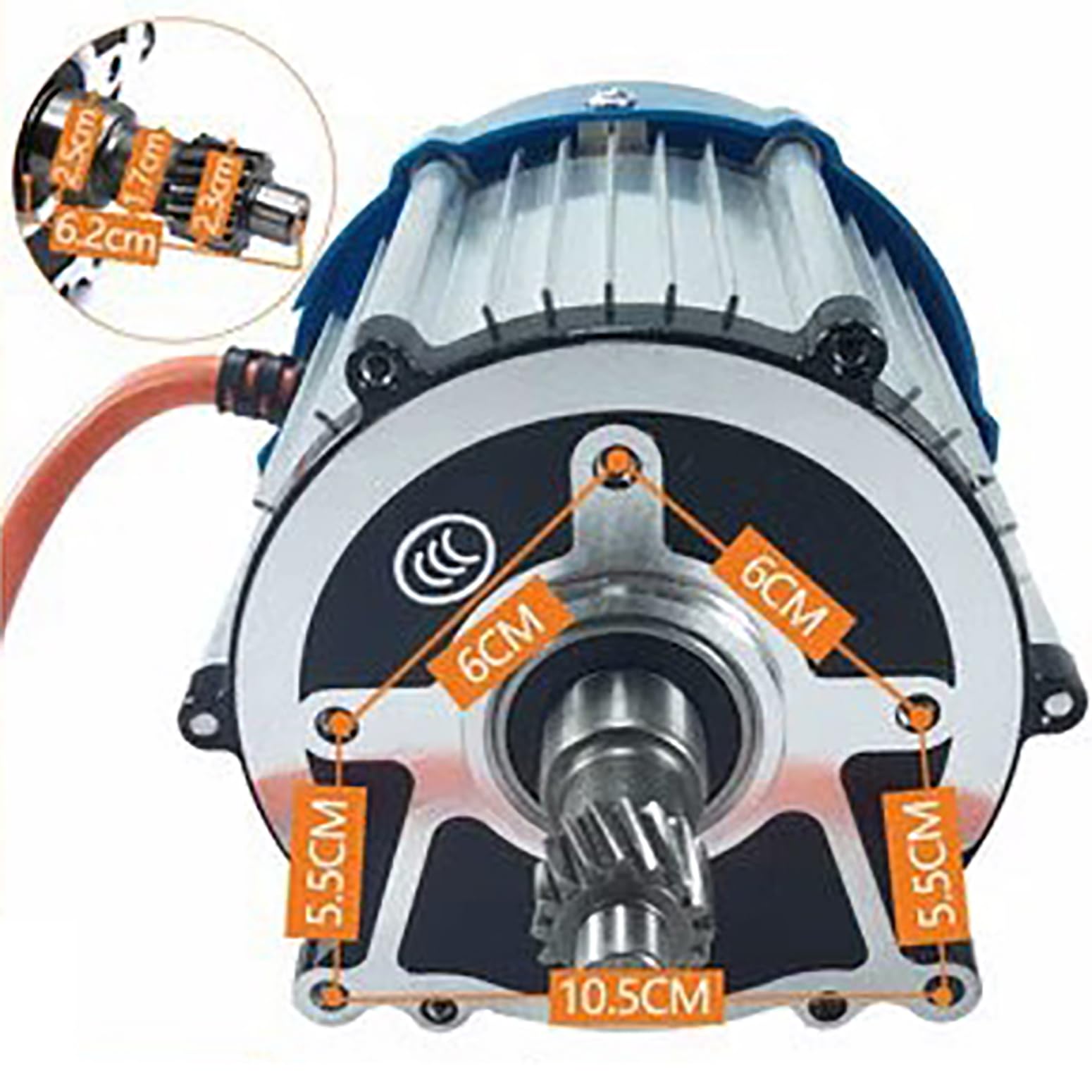 500W-1800W Motore Differenziale Brushless per Triciclo Elettrico 48V/60V/72V Motore Senza Spazzole CC, Motore A 5 Fori E 16 Denti per Tricicli Elettrici, Golf Cart E Go-Kart