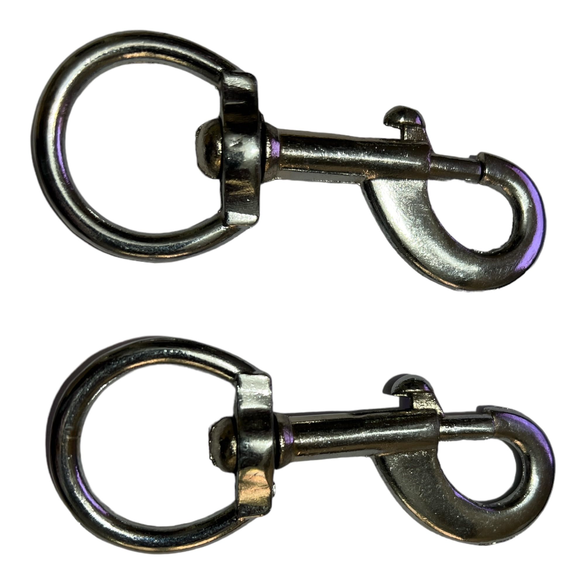 Swivel Eye Bolt Snap Hook Up to 330KG - Zinc Alloy Clips Clasp for Dog Leashes, Camping, Keyring - Ideal for Dog Collars, Luggage Straps, and Backpacks - Spring Loaded Lobster Claw Clasps Pack of 2