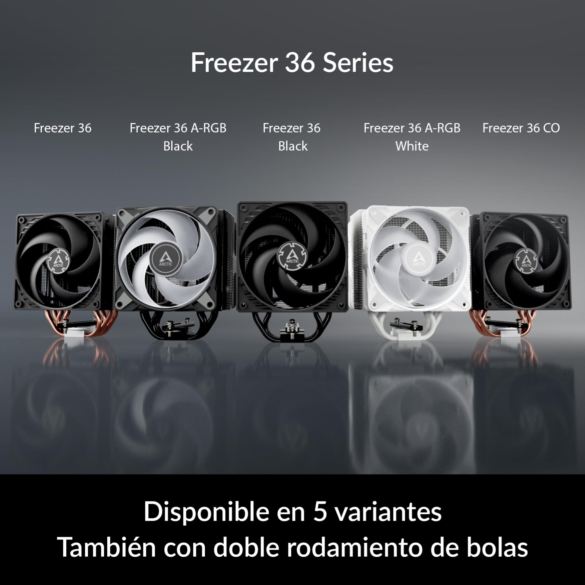 ARCTIC Freezer 36 A-RGB - Ventilador CPU de Torre única con Push-Pull, Dos Ventiladores P de 120 mm con presión optimizada, Rodamiento fluidodinámico, 200-2000 RPM, 4 Heatpipes, Incl. MX-6 - Blanco
