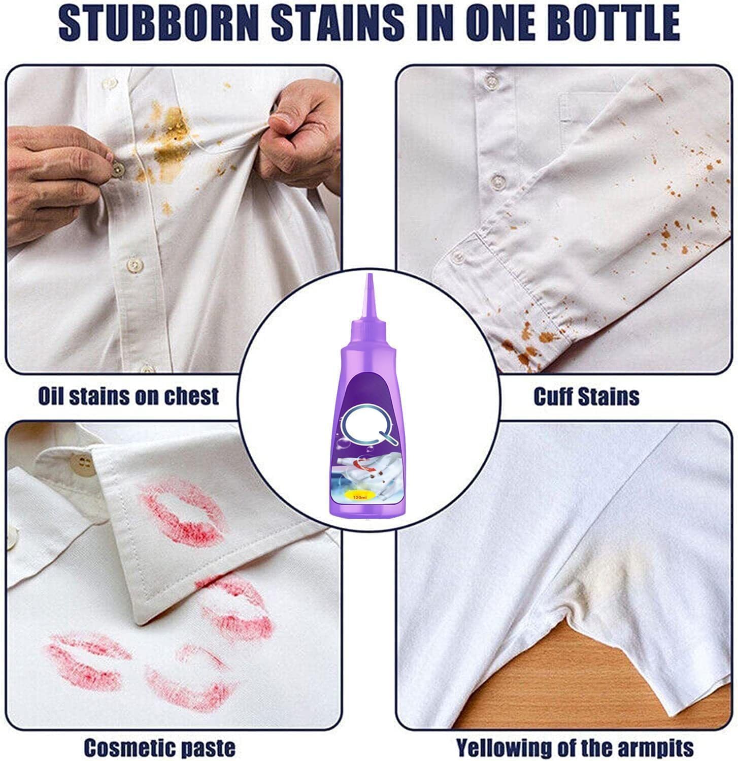 RutviRoshan Stain Remover for Clothes,Active Enzyme Laundry Stain Remover | Multi-Purpose Roll Bead Fabric Clothes Stain Remover for Cotton, Linen, Polyester, Blended Fabric3 4