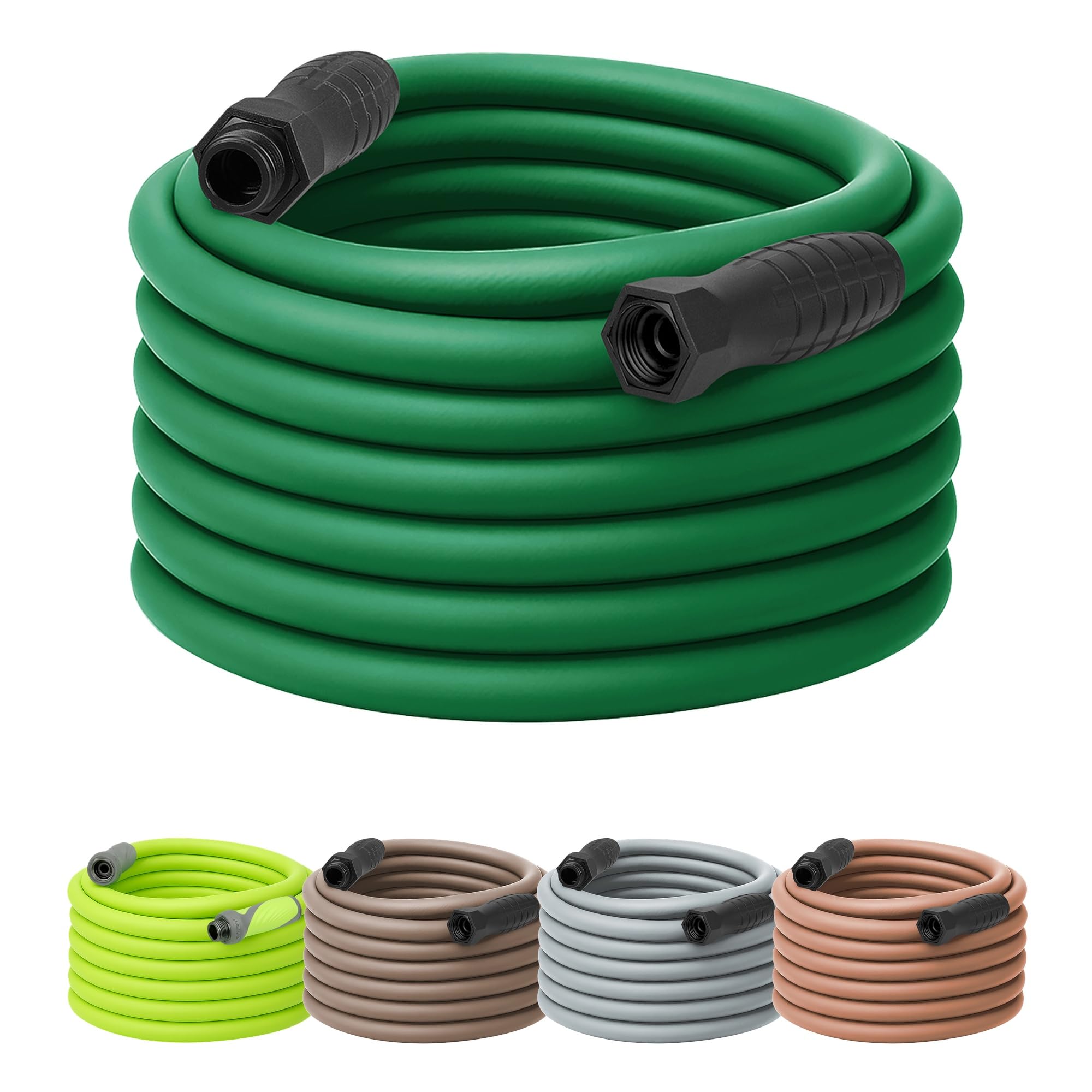 Flexzilla Colors SwivelGrip Garden Hose 5/8 in. x 75 ft., Lightweight All-Weather Water Hose, Durable and Flexible, Leak-Free Connections, Forest Green