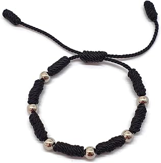 by Dalia – Kabbalah Bracelet – 7 Knots of Red Thread with Balls – Unisex – Adjustable – Eye Protection – Good Luck