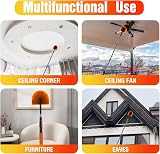 LAANPOLE Plumeau Poussiere 6m avec Perche Télescopique, Plumeau Telescopique pour Nettoyage, Tete de Loup pour Plafonds et Coins - Usage Intérieur/Extérieur - 4
