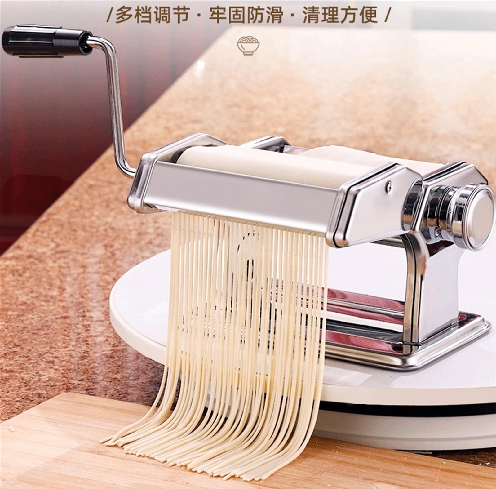 Máquina Pasta Máquina Manual De Fideos Acero Inoxidable para Hacer Pasta con Manivela Ajuste Ajustable Cocina Utensilios