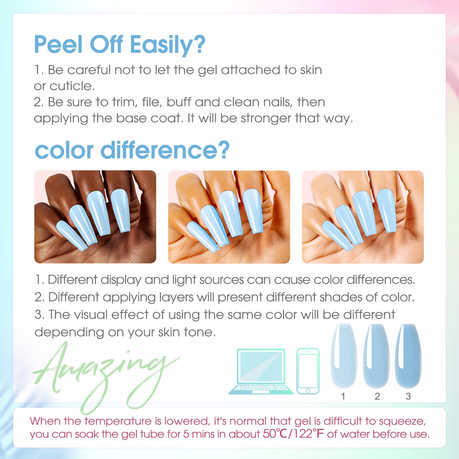 ROSALIND Gel Construction Ongle UV Starter Set, 12pcs 10ml Poly Extension d'ongles en Gel Avec Mini UV Lampe, Base&Top Coat, DIY Nail Art Acrygel Complet Kit pour Femme