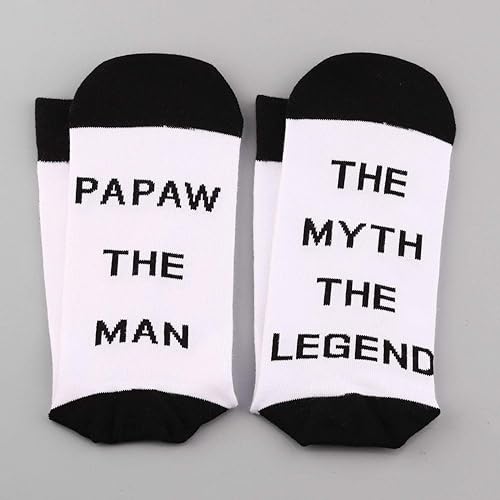 Miniatura 5 de LEVLO Regalos para el Día del Padre, calcetines de algodón Papaw The Man The Myth The Legend, regalo para el abuelo y papá