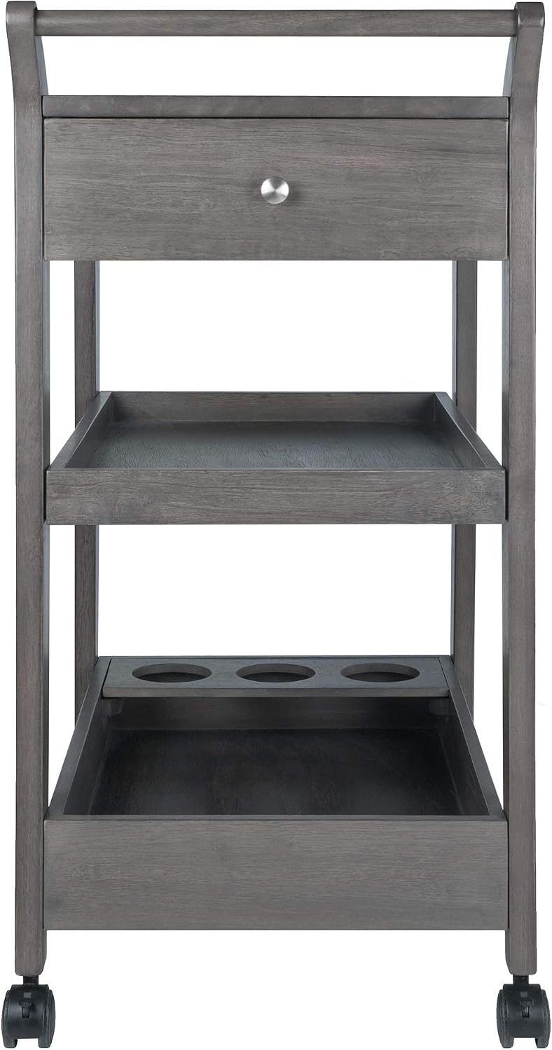 Winsome Jeston Entertainment Cart, Oyster Gray
