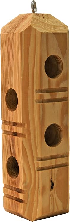 Wildlife Sciences Suet Plus Plug Pine Feeder, Bevel Cut Post