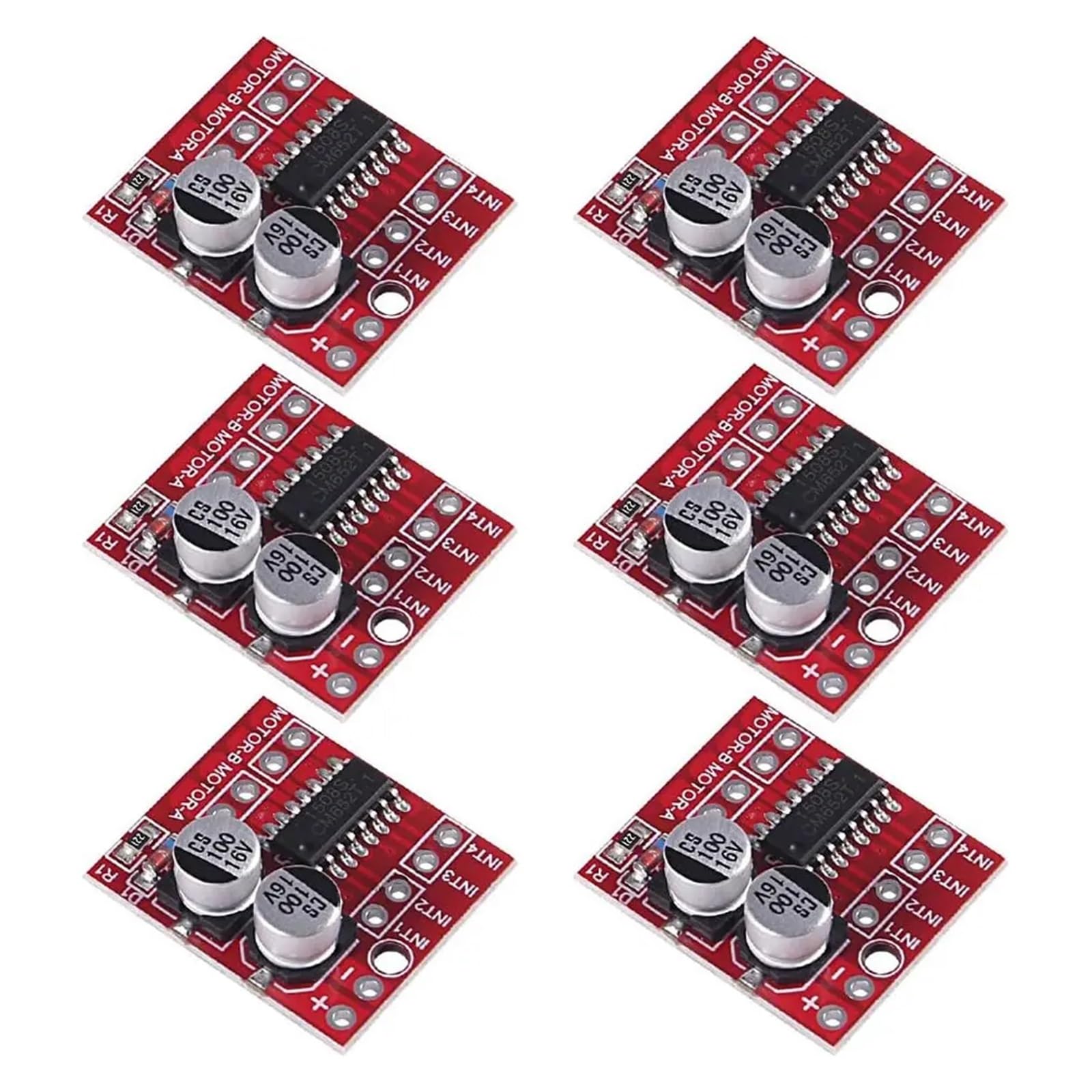 Mini controlador de motor de CC L298N, MX1508 Mini controlador de velocidad PWM de doble canal 1.5A de 2 vías Puente H dual Reemplazar paso a paso