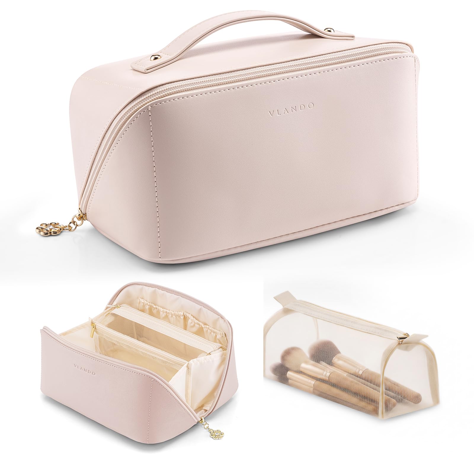 Photo 1 of VLANDO Cosmetic Bag - Apricot Pink