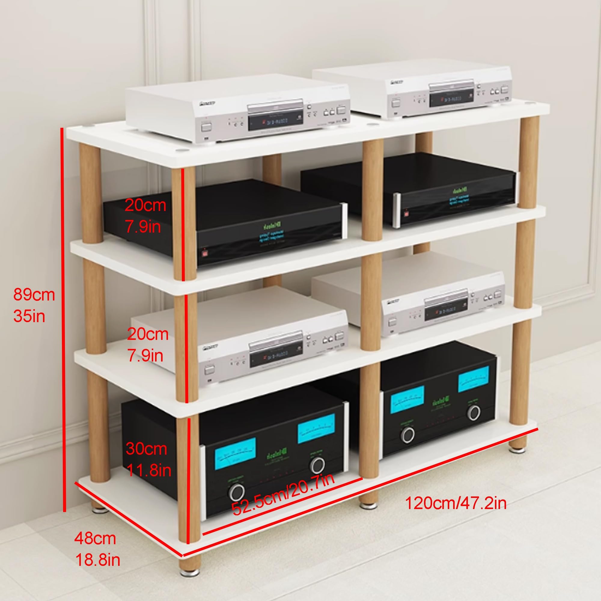 Supporto multifunzionale per armadietti multimediali AV, scaffale stereo aperto da gioco e rack audio, per casa, ufficio, teatro, camera da letto, sala di registrazione, mensola per proiettore