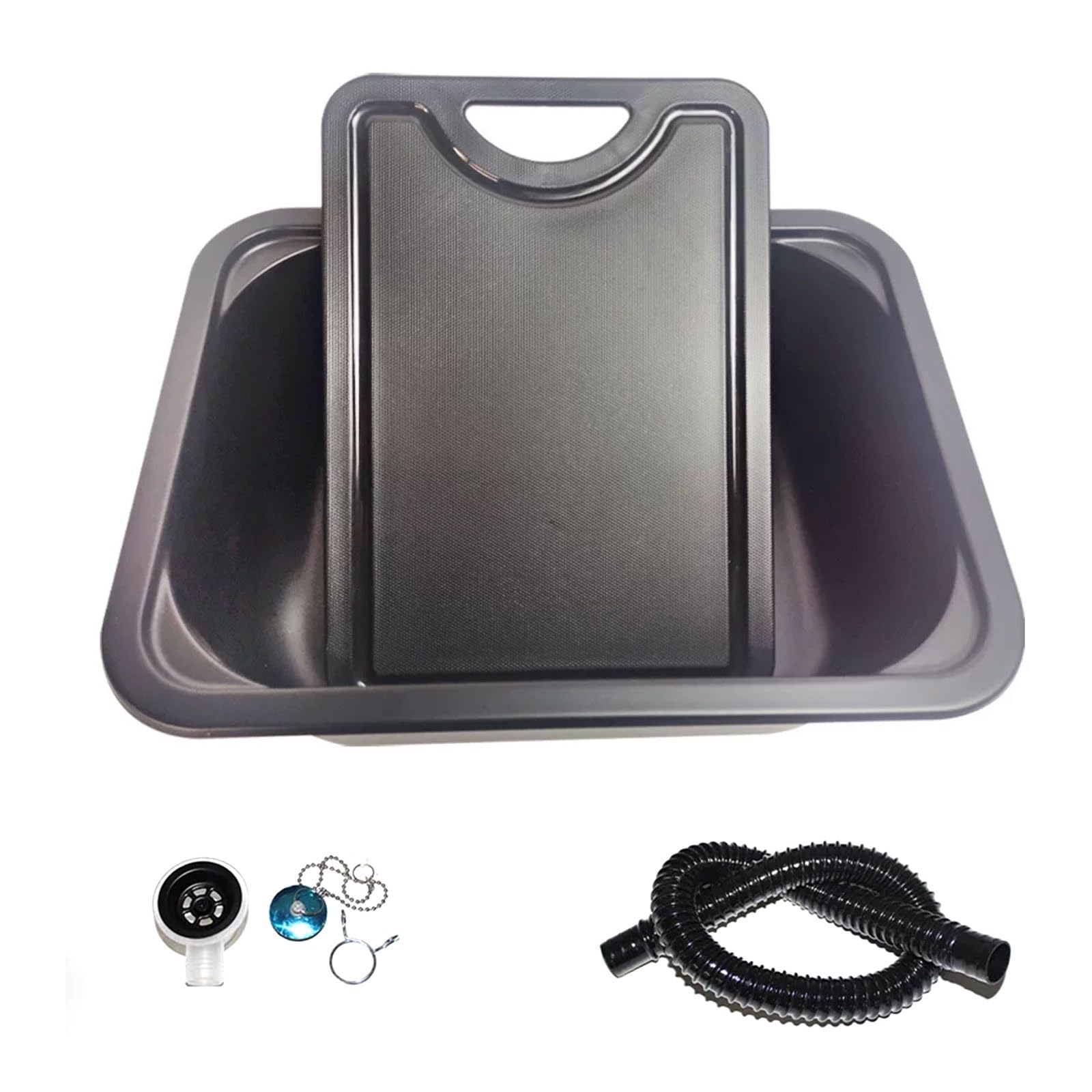 Fregadero de acero inoxidable 304 con tabla de cortar para cocina de caravana