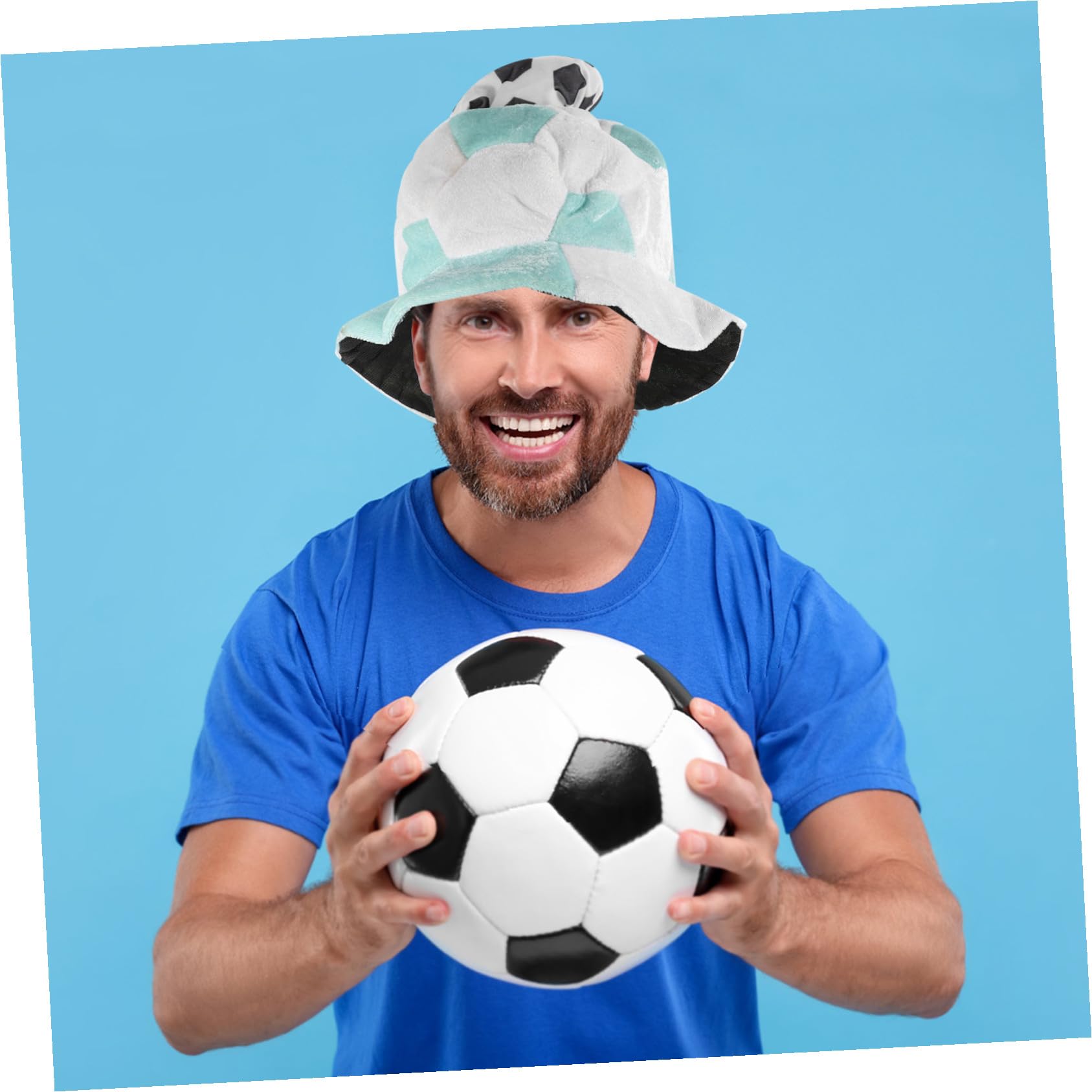 ibasenice Cappellino da Cheerleader A Tema Calcio da 5 Pezzi Realizzato per Gli Appassionati di Sport in Materiale Leggero E Flessibile Stile Squadra