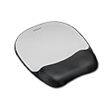 Fellowes Memory Foam Mouse Pad with Wrist Rest, 7.93 x 9.25, Black/Silver