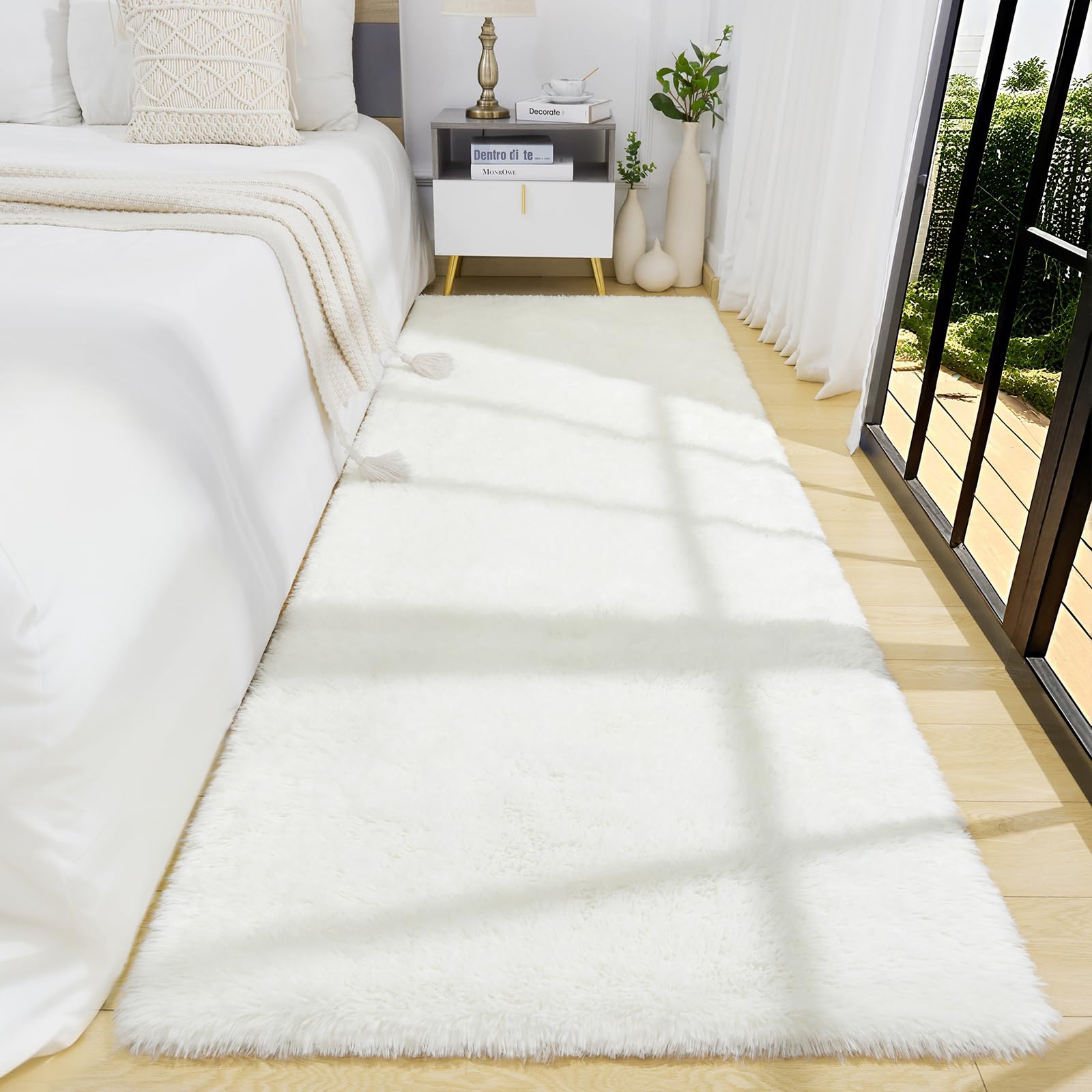 BENRON Soft Runner Rugs for Bedroom 2.6x8, Washable Long Runners for Hallway Entryway Kitchen Dorm, Fluffy Throw Rug for Kids Girls Room Decor Photo