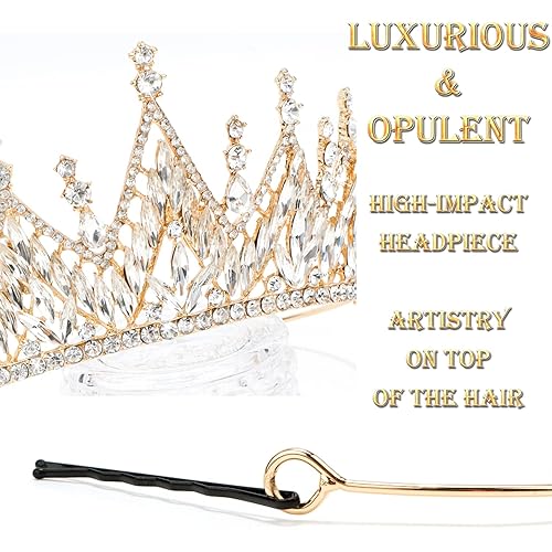Miniatura 5 de Didder Tiaras y coronas para mujer, tiara dorada, corona gótica de Halloween, corona de graduación, coronas de reina para mujer, tiaras de princesa