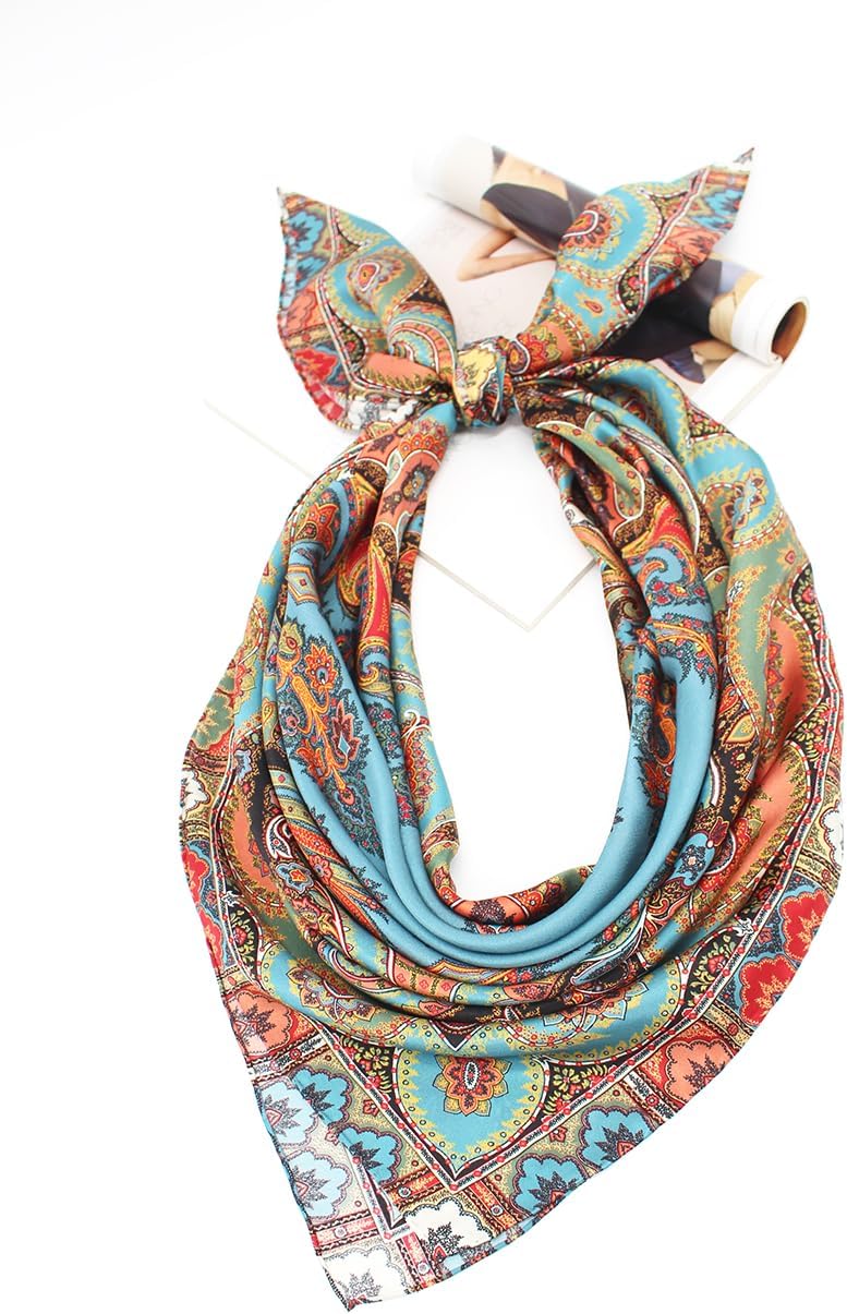 ANDANTINO 100% Silk Scarf 43" Large Square Lightweight Headscarf& Shawl–Women Hair Wraps-With Gift Packed - Image 5