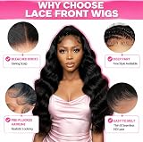 BaodanHair 28 Inch Body Wave Lace Front – Adjustable cap with straps and combs