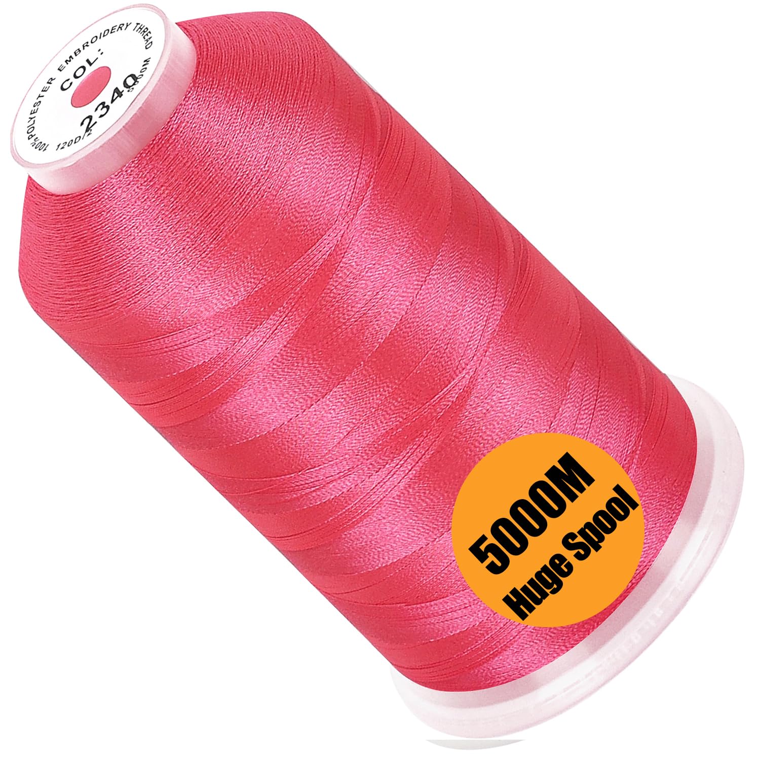 New brothread 5000M Huge Spool Embroidery Machine Thread - Neon Rose