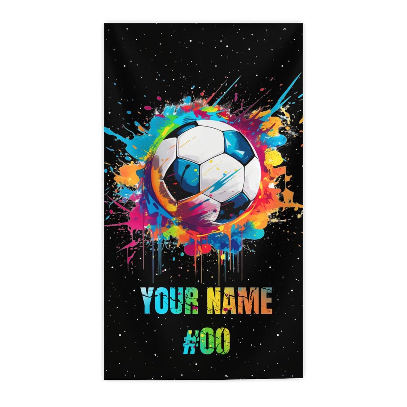 COOPASIA Custom Beach Towels, Personalized Soccer Towel for Girls Boys Sport Lovers, Sandproof, Microfiber Beach Accessories for Pool Bath Vacation (