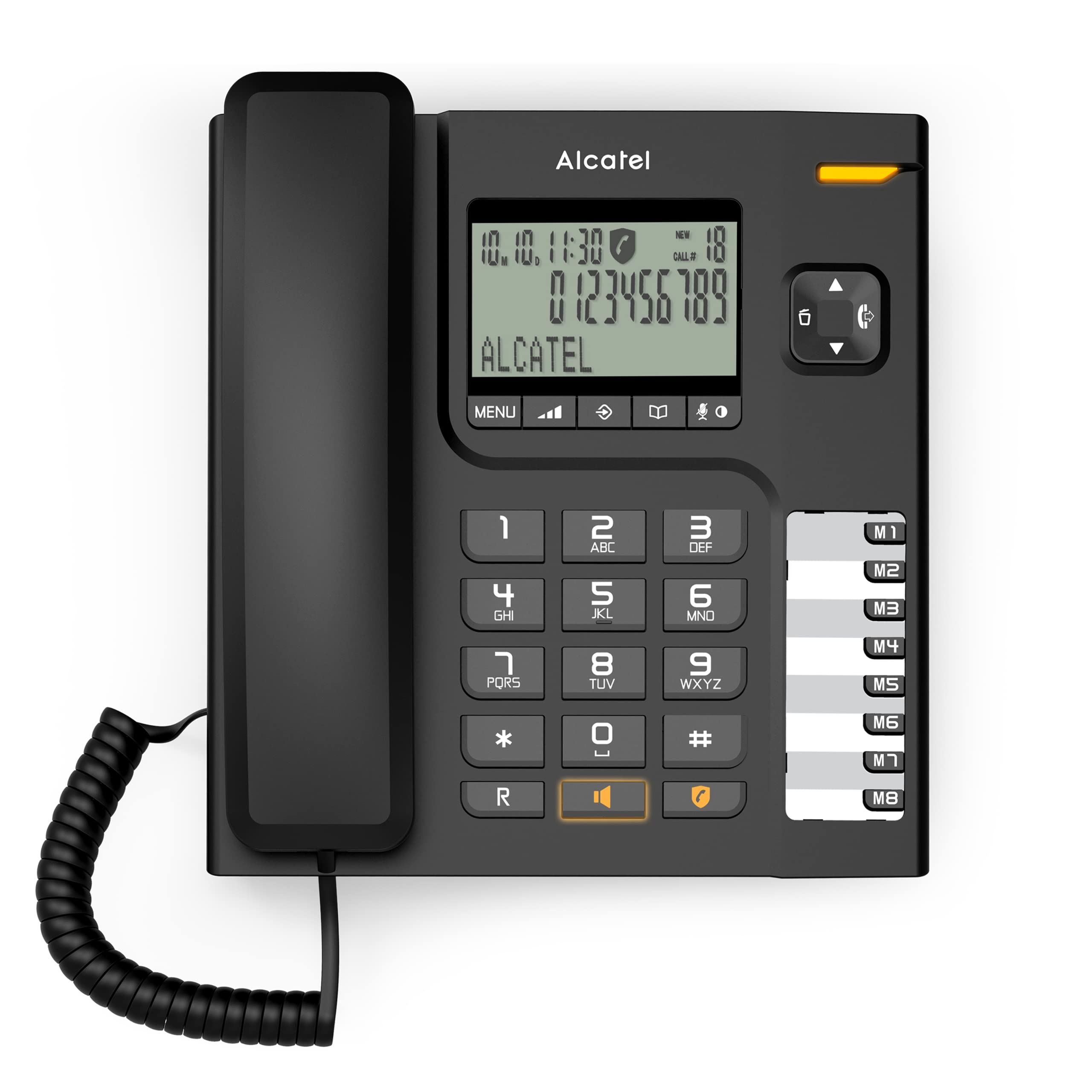 Alcatel T78, schnurgebundenes Festnetztelefon für Heim und Büro, großes Display, 8 Direktwahltasten, Anrufsperre