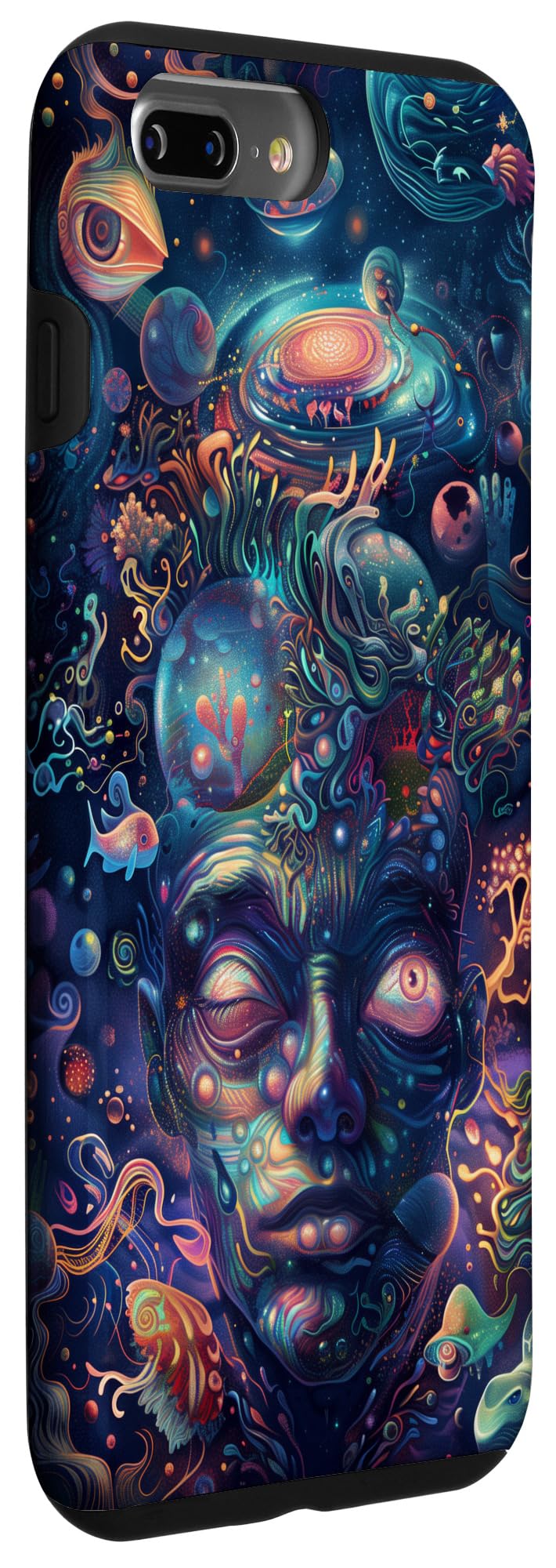 Psychedelic Planets Trippy Cosmos Eyes Weird Case for iPhone 7 Plus/8 Plus - Image 3