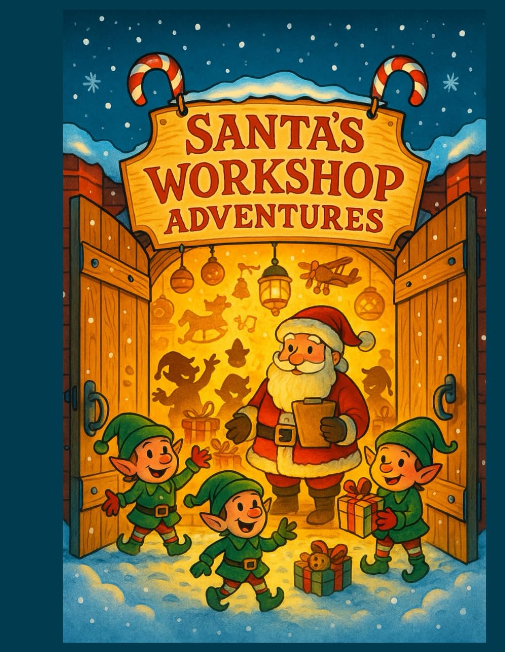 Santa’s Workshop Adventures: A Whimsical Christmas Coloring Book for Kids: 30 Magical North Pole Scenes Filled with Elves, Toys, Reindeer, and Holiday Fun