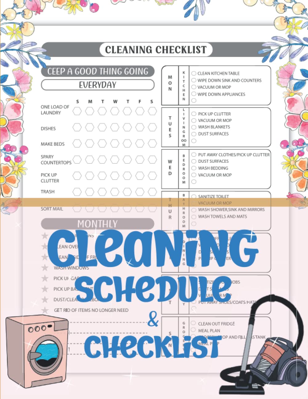 Buy Cleaning Schedule & Checklist Household Chores Planner To Keep
