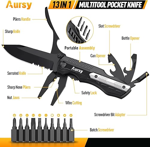 Miniatura 3 de Regalos navideños para hombres, regalos para hombres, cuchillo de bolsillo multiherramienta, rellenos de calcetines para hombres adultos, regalos