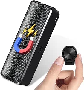 Mini digitaal dicteerapparaat, 64 GB opnameapparaat met stemactivering, one-touch opname/ingebouwde sterke magneet/USB-aansluiting/MP3-speler/3200 mAh lange tijd opname