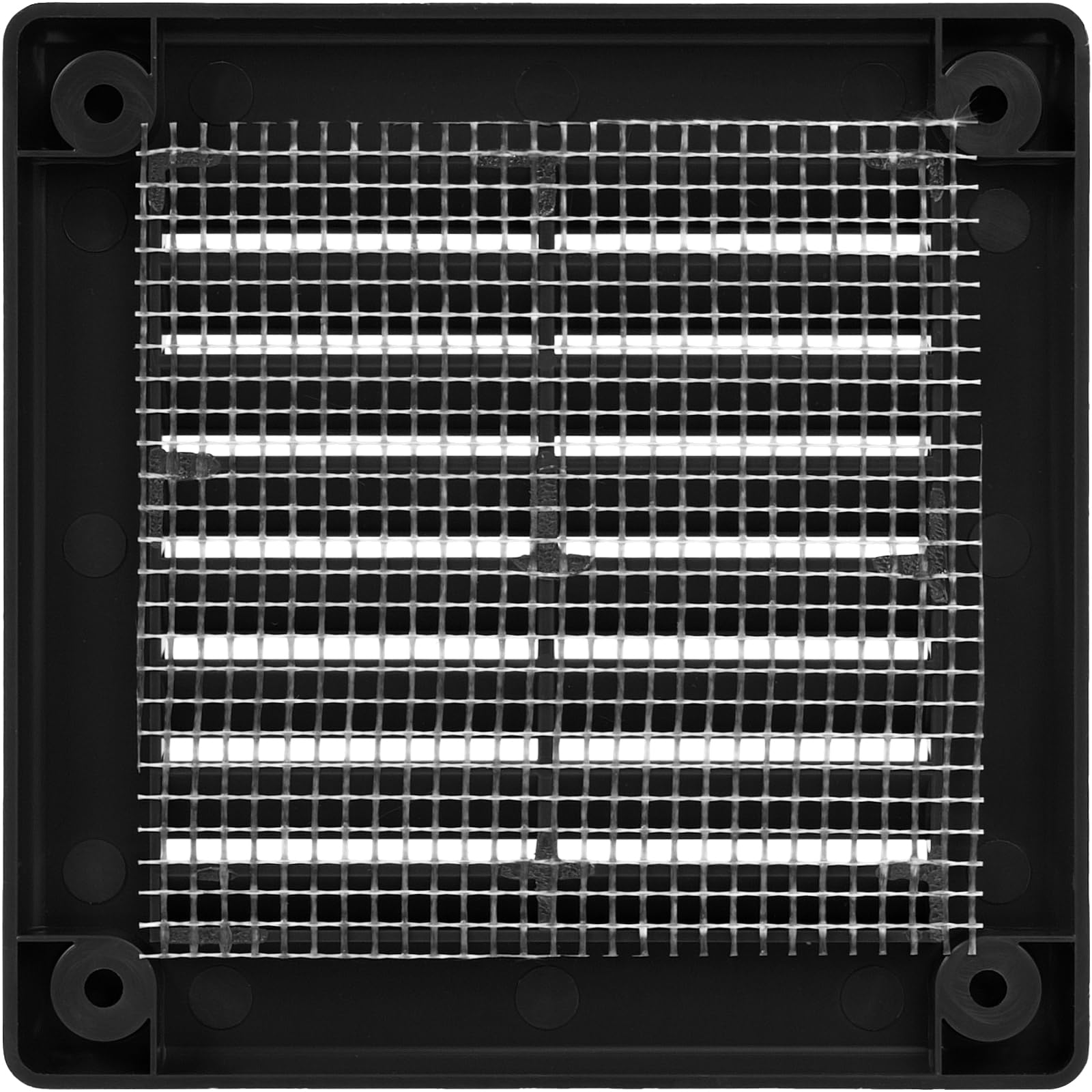 Vent Systems 100 x 100 mm / 4'' x 4'' Inch Black Soffit Vent Cover, Pack of 2, Flat Square Air Vent Louver, Grille Cover - Image 2