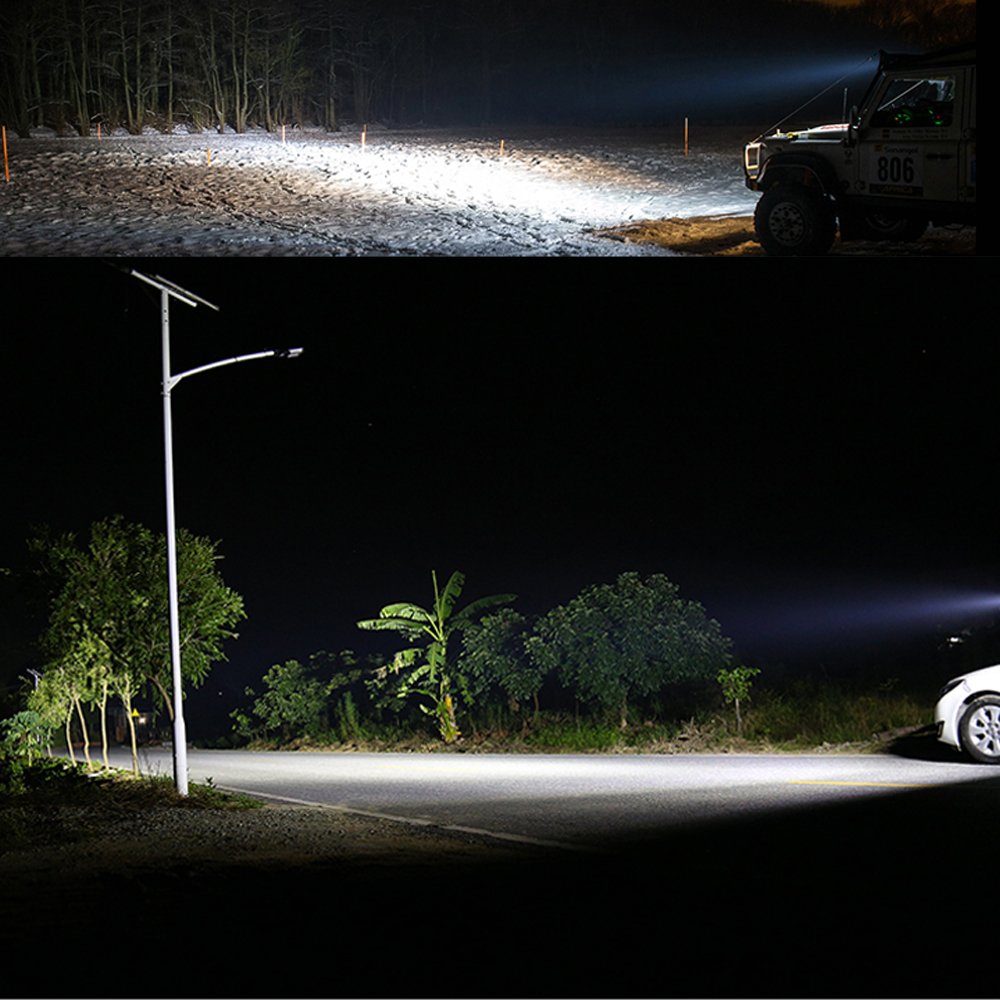 AUXTINGS 45 cm 450W Quatre Rangée Barre lumineuse LED Spot Flood off road Triple row droite lumières de conduite,12V 24V