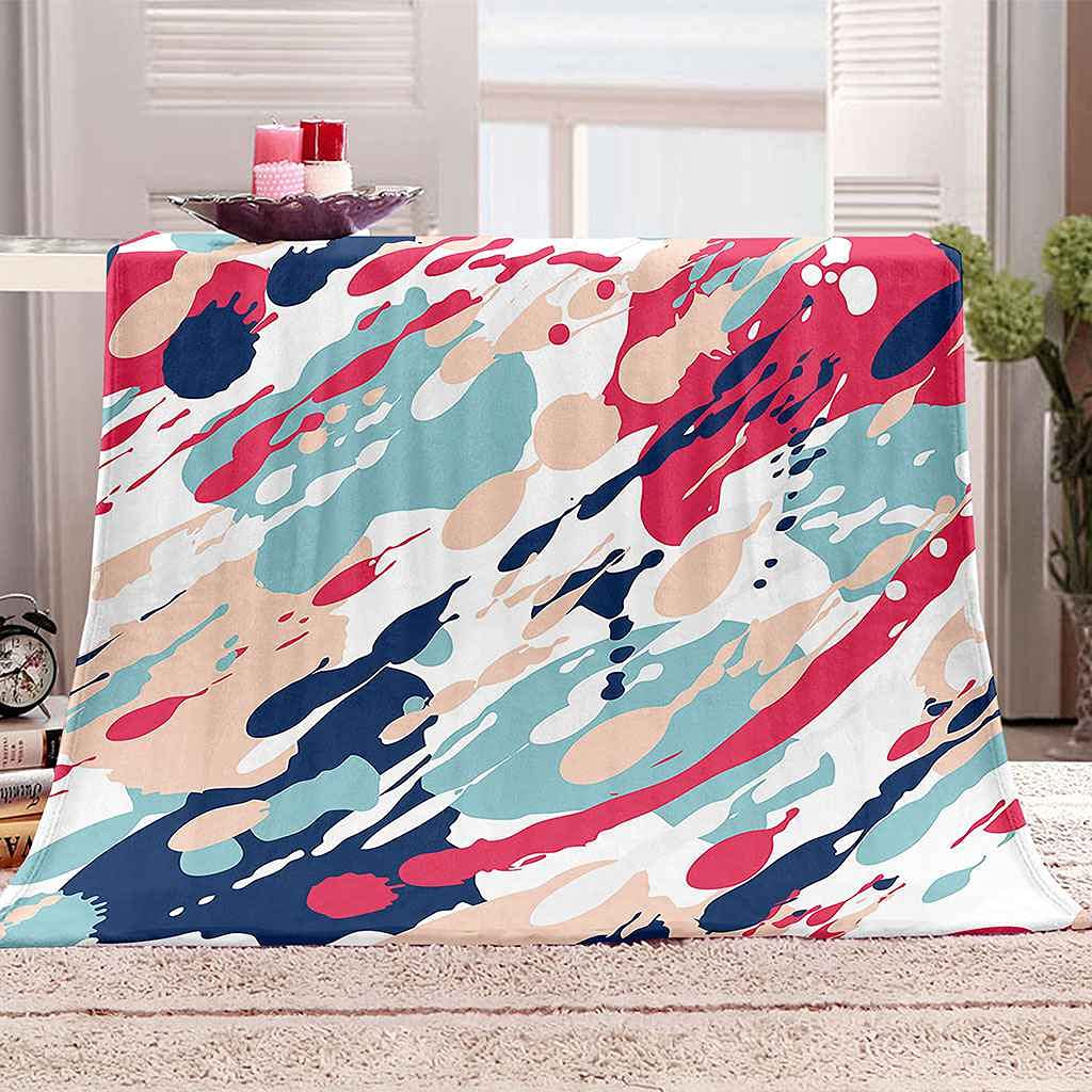Couverture flanelle graffiti 150x200 plaid lit microfibre douce