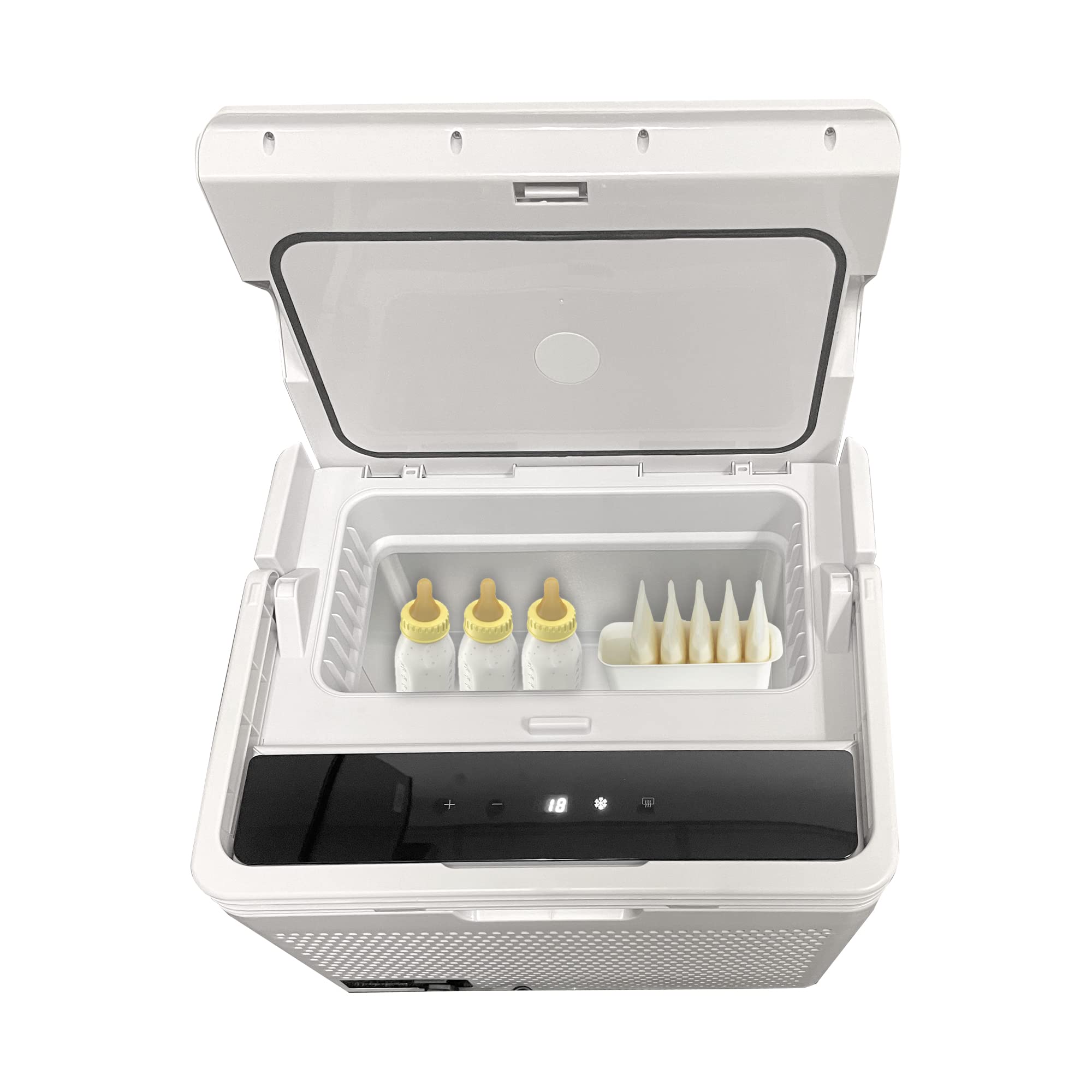 Accucold MOMCUBE™ Portable Refrigerator/Freezer for Breast Milk, 12/24V DC Power Cord, 100-240V AC Standard Wall Outlet, Cooling Range -20? to 20?/-4? to 68? for Truck, Van, RV, Camper, SUV, Boat