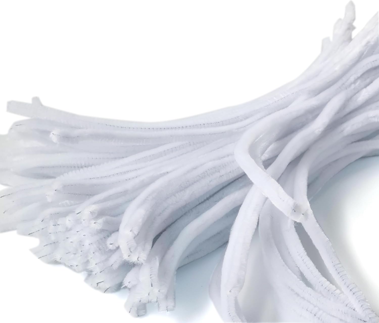 Lumintutu 100 Pieces 7mm x 12 Inch Pipe Cleaners, Thick Fuzzy White Chenille Stems for Craft Supplies Kids DIY Art Decorations : Arts, Crafts & Sewing