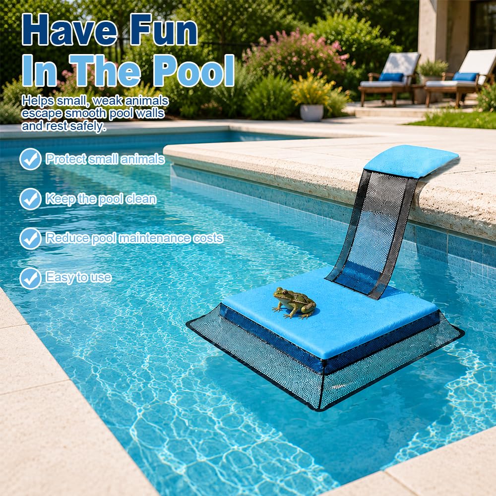 Rampa de Escape para Piscina, SGZIOO 2 Piezas Flotante Almohadilla de Escape para Mascotas, Inflable Rampas de Escape Salva a Ranas, Patos, Aves y Otros Animales Pequeños de Ahogarse